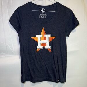 47 Brand‎ Houston Astros Women's Homestand Graphic T-shirt Size Small Navy Retro